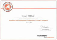 Сертификат Tandberg.